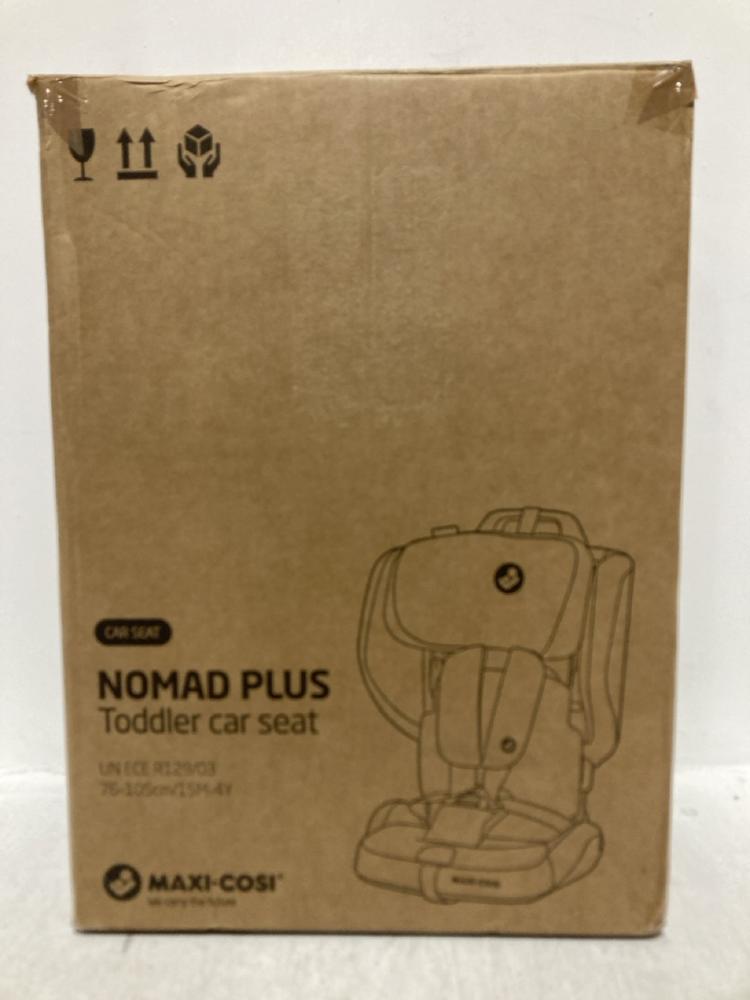 Lot 37  
            Chesterfield SR47 - Parcel Delivery Only 

                
MAXI COSI NOMAD PLUS TODDLER CAR SEAT ORIGINAL RRP £149 (LOCATION: D8)