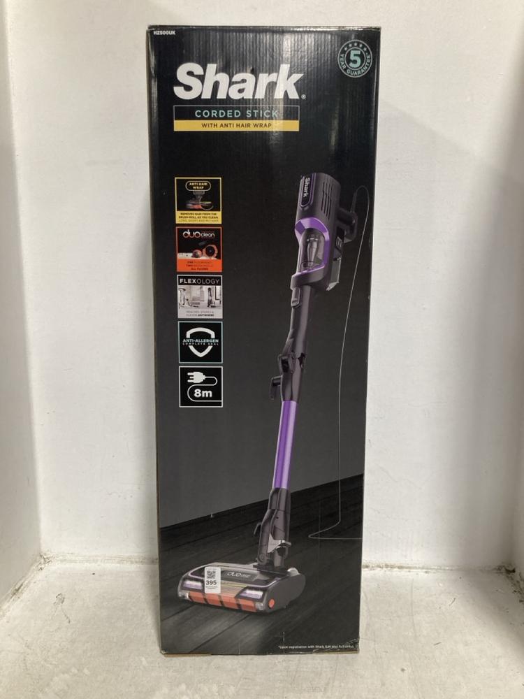 Lot 395  
            Chesterfield SR47 - Parcel Delivery Only 

                
SHARK CORDED STICK VACUUM CLEANER ORIGINAL RRP £179 - MODEL NO. HZ500UK (LOCATION...