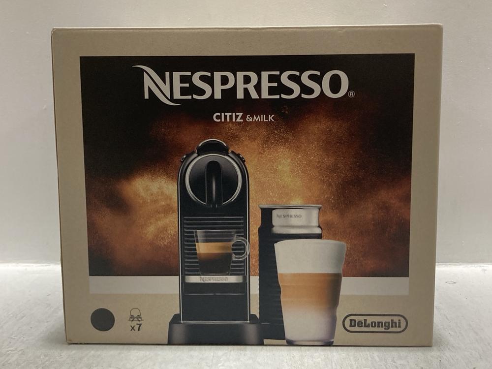 Lot 3  
            Chesterfield SR47 - Parcel Delivery Only 

                
DELONGHI NESPRESSO CITIZ AND MILK COFFEE MACHINE ORIGINAL RRP £225 (LOCATION: D7)