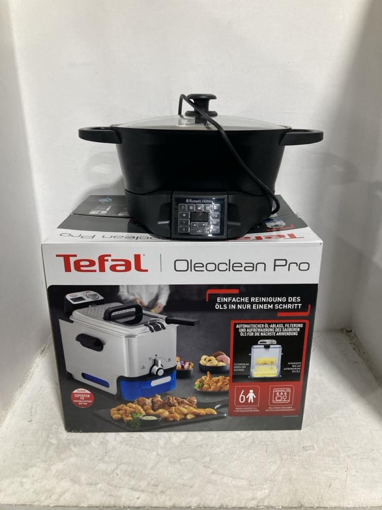 Lot 404  
            Chesterfield SR47 - Parcel Delivery Only 

                
TEFAL OLEOCLEAN PRO SEMI PROFESSIONAL DEEP FRYER TO INCLUDE RUSSELL HOBBS GOOD TO...
