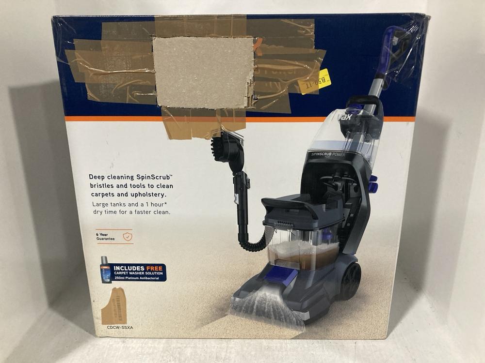 Lot 417  
            Chesterfield SR47 - Parcel Delivery Only 

                
VAX SPIN SCRUB POWER CARPET CLEANER ORIGINAL RRP £149 (LOCATION: B4)