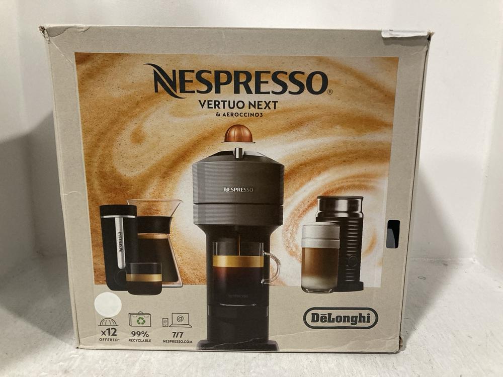 Lot 419  
            Chesterfield SR47 - Parcel Delivery Only 

                
NESPRESSO VERTUO NEXT & AEROCCINO 3 COFFEE MACHINE ORIGINAL RRP £199 (LOCATION: B4)