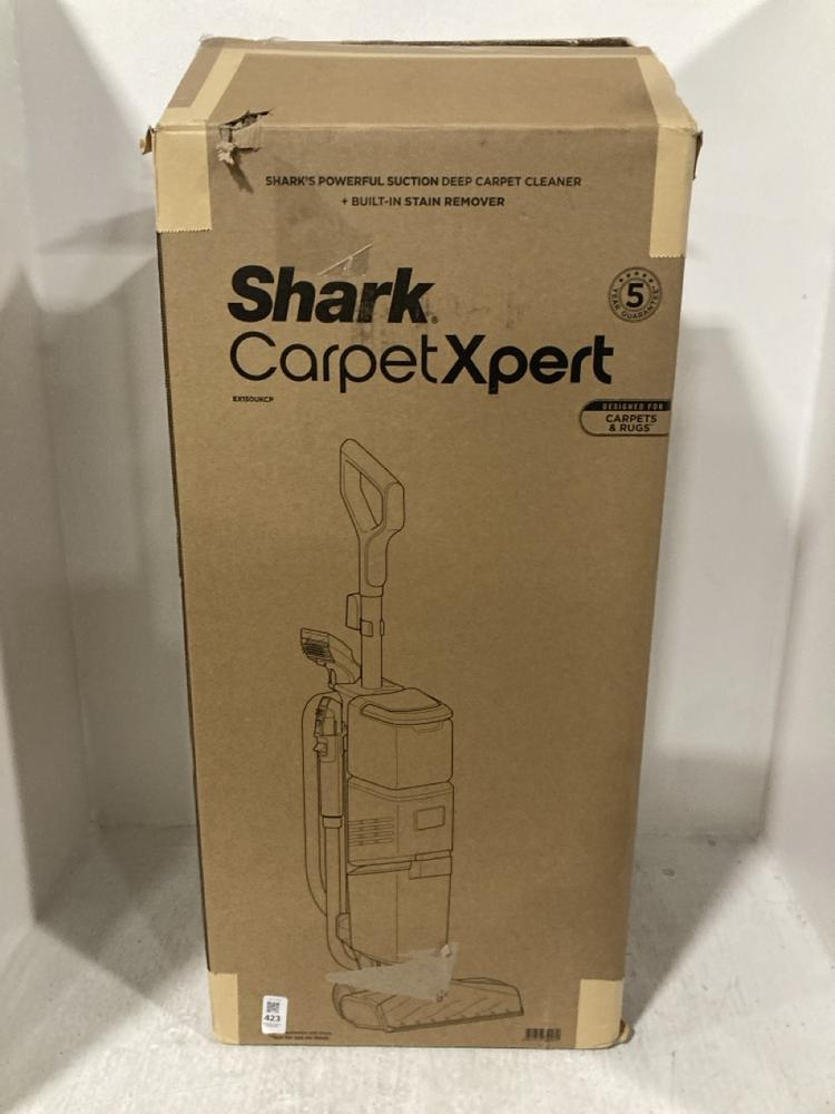 Lot 423  
            Chesterfield SR47 - Parcel Delivery Only 

                
SHARK CARPETXPERT DEEP CARPET CLEANER ORIGINAL RRP £249 - MODEL NO. EX150UKCP (LO...