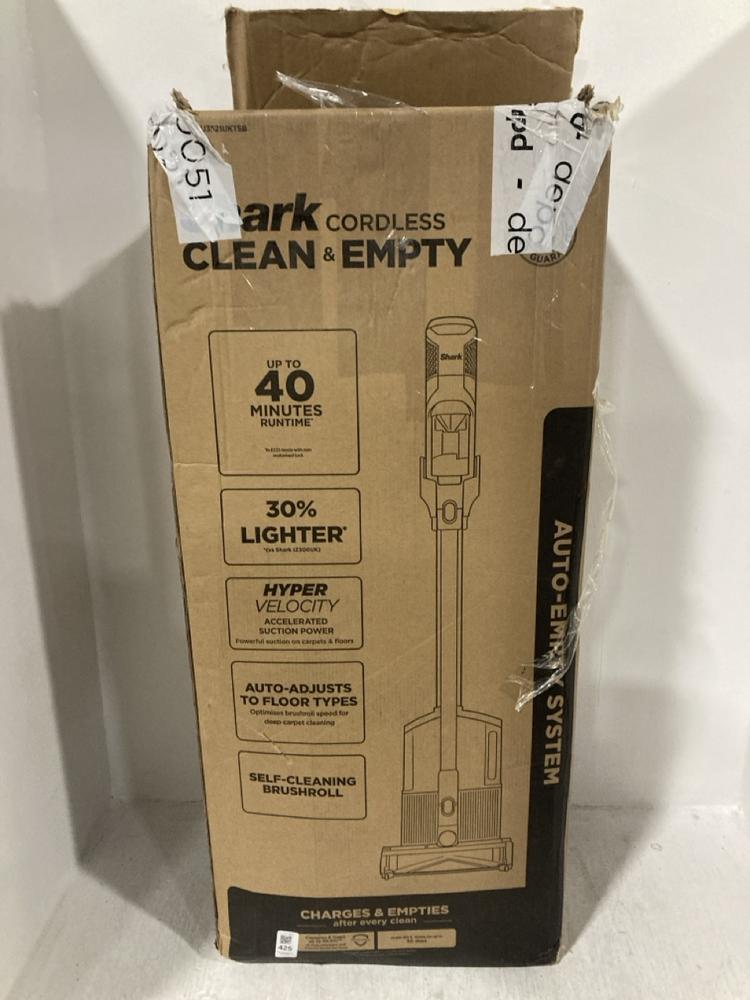 Lot 425  
            Chesterfield SR47 - Parcel Delivery Only 

                
SHARK CORDLESS STICK VACUUM CLEANER WITH AUTO EMPTY SYSTEM ORIGINAL RRP £349 - MO...