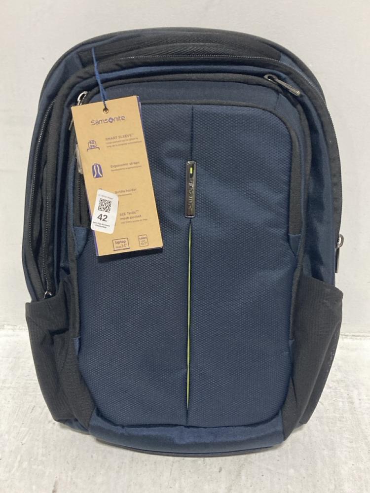 Lot 42  
            Chesterfield SR47 - Parcel Delivery Only 

                
SAMSONITE GUARDIT 3 14.1" LAPTOP BACKPACK (LOCATION: D8)