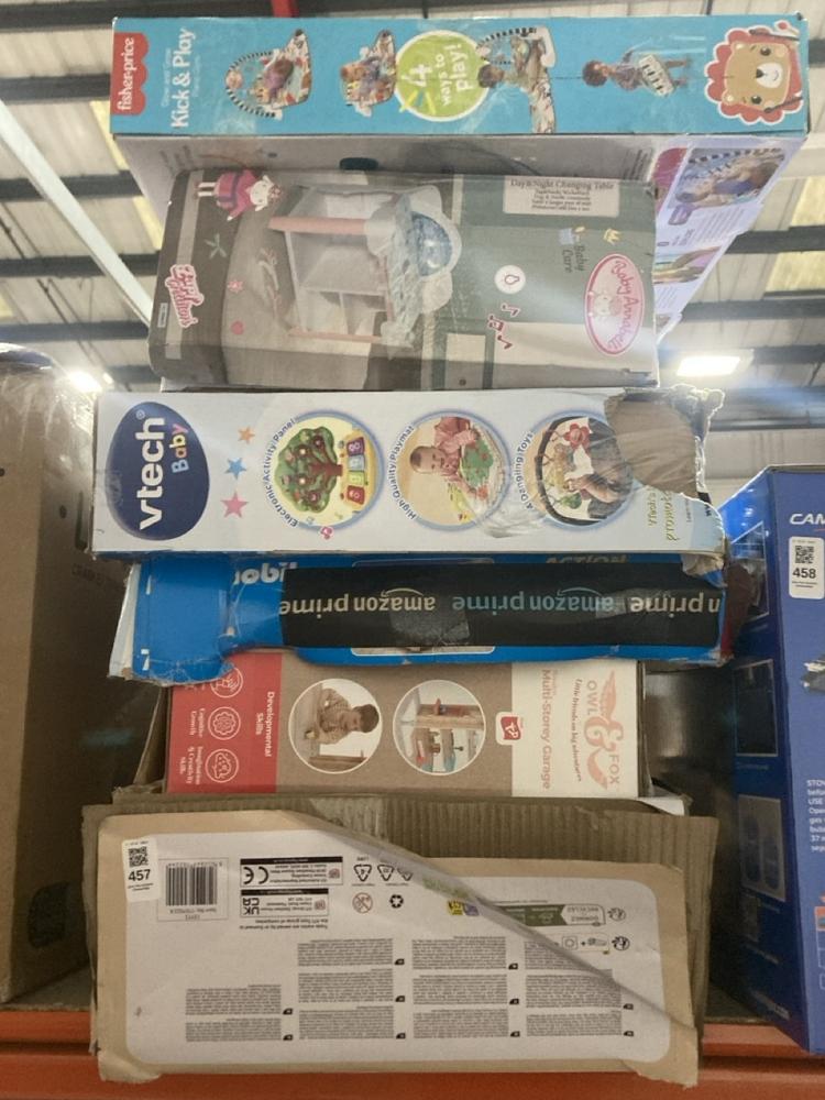 Lot 457  
            Chesterfield SR47 - Parcel Delivery Only 

                
6 X ASSORTED CHILDRENS TOYS TO INCLUDE FISHER PRICE GLOW AND GROW KICK AND PLAY P...