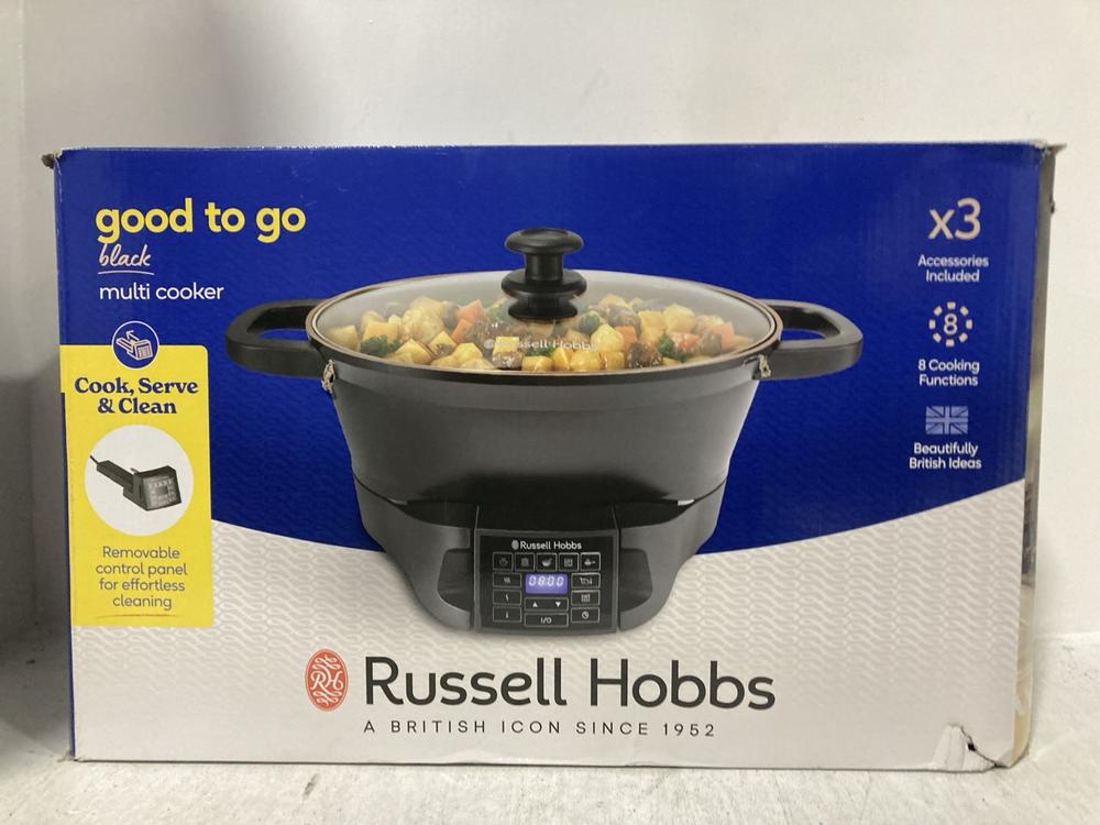 Lot 459  
            Chesterfield SR47 - Parcel Delivery Only 

                
RUSSELL HOBBS GOOF TO GO MULTICOOKER (LOCATION: B6)