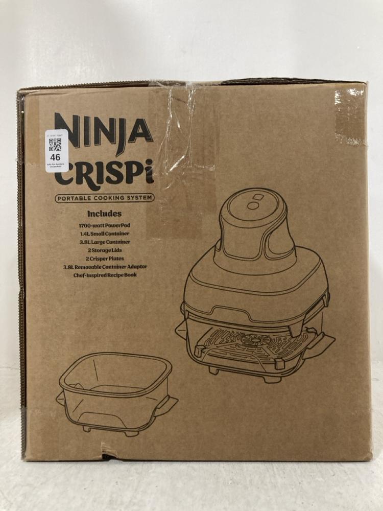 Lot 46  
            Chesterfield SR47 - Parcel Delivery Only 

                
NINJA CRISPI PORTABLE COOKING SYSTEM ORIGINAL RRP £149 (LOCATION: D8)