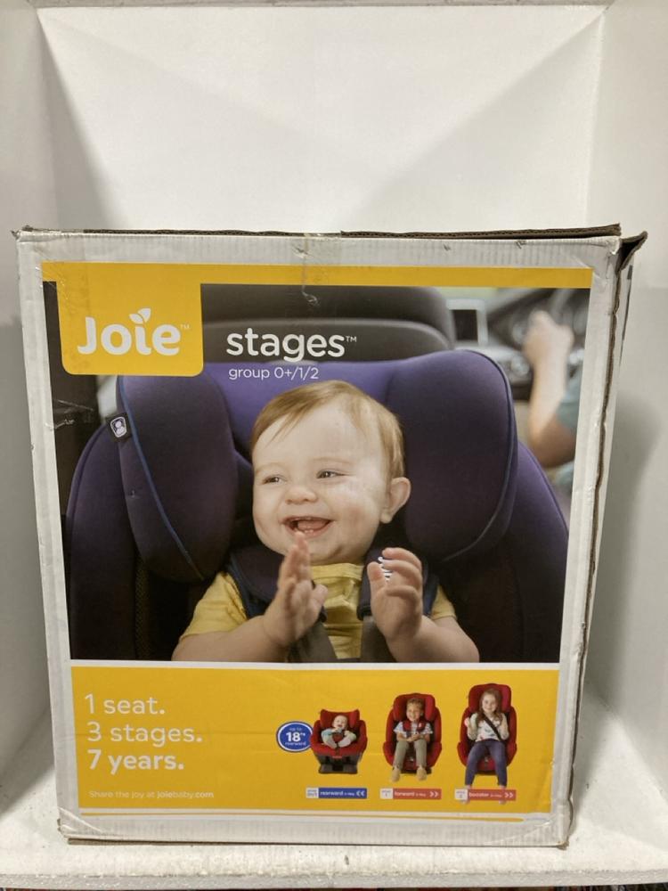 Lot 479  
            Chesterfield SR47 - Parcel Delivery Only 

                
JOIE STAGES GROUP 0+/1/2 CAR SEAT ORIGINAL RRP £100 (LOCATION: B6)