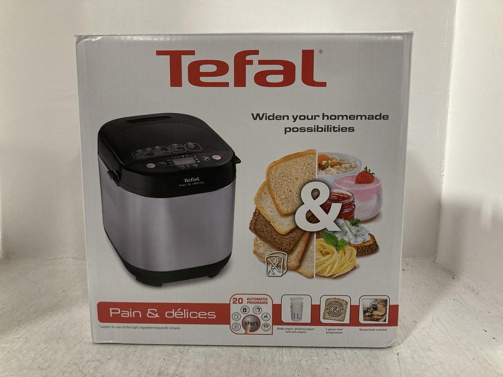 Lot 47  
            Chesterfield SR47 - Parcel Delivery Only 

                
TEFAL PAIN AND DELICES BREAD MAKER ORIGINAL RRP £139 (LOCATION: D8)