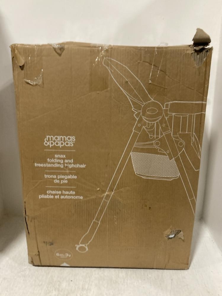 Lot 480  
            Chesterfield SR47 - Parcel Delivery Only 

                
MAMAS AND PAPAS SNAX FOLDING AND FREESTANDING HIGHCHAIR (LOCATION: B6)