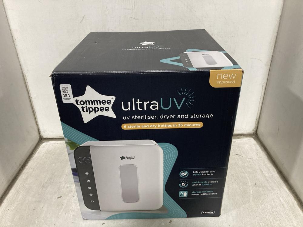 Lot 484  
            Chesterfield SR47 - Parcel Delivery Only 

                
TOMMEE TIPPEE ULTRA UV STERILISER, DRYER AND STORAGE ORIGINAL RRP £149 (LOCATION:...