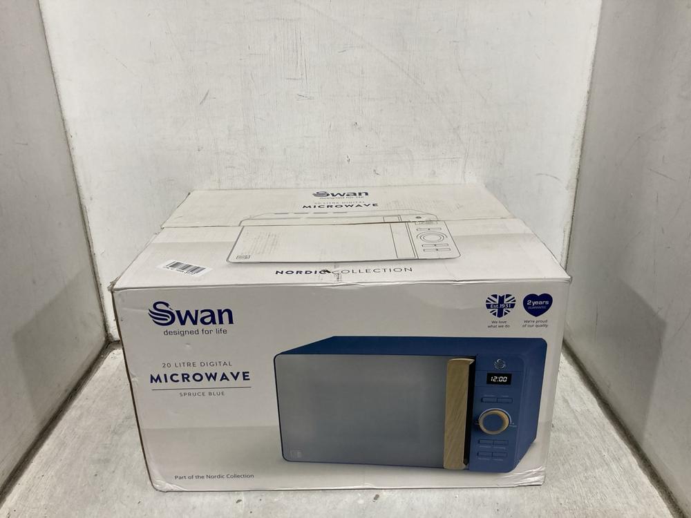 Lot 493  
            Chesterfield SR47 - Parcel Delivery Only 

                
SWAN NORDIC 800W 20L DIGITAL MICROWAVE OVEN (LOCATION: B7)