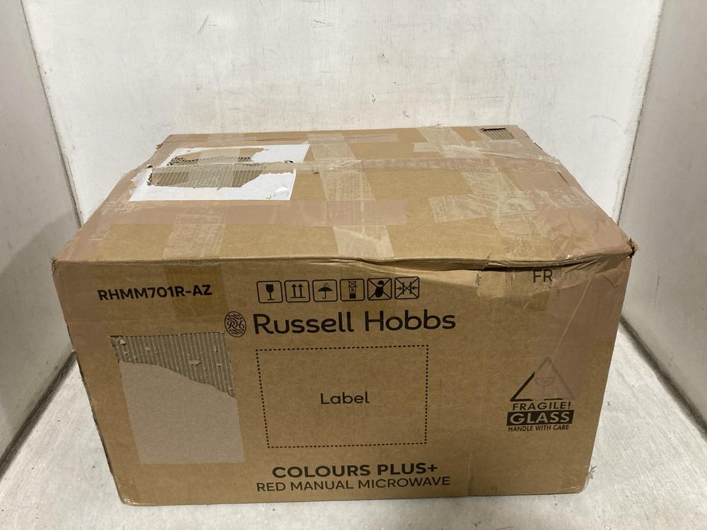 Lot 497  
            Chesterfield SR47 - Parcel Delivery Only 

                
RUSSELL HOBBS 17L 700W MICROWAVE OVEN - MODEL NO. RHMM701R-AZ (LOCATION: B7)