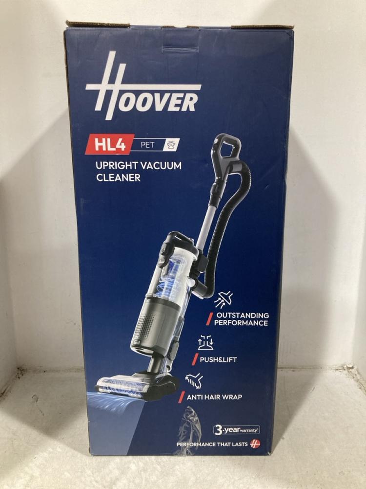 Lot 521  
            Chesterfield SR47 - Parcel Delivery Only 

                
HOOVER HL4 PET UPRIGHT VACUUM CLEANER ORIGINAL RRP £219 (LOCATION: B8)