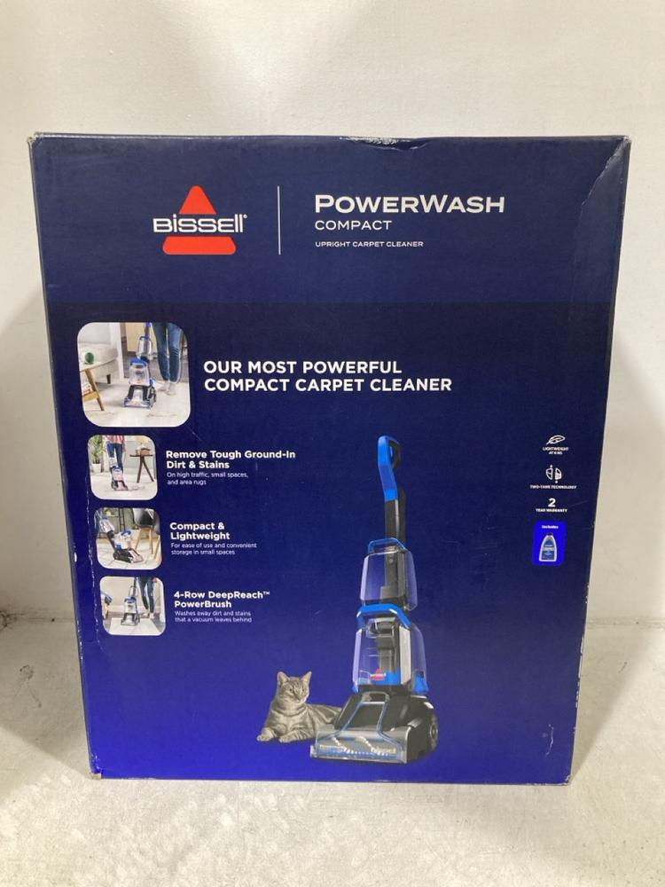 Lot 527  
            Chesterfield SR47 - Parcel Delivery Only 

                
BISSELL POWERWASH COMPACT CARPET CLEANER ORIGINAL RRP £99 (LOCATION: B8)