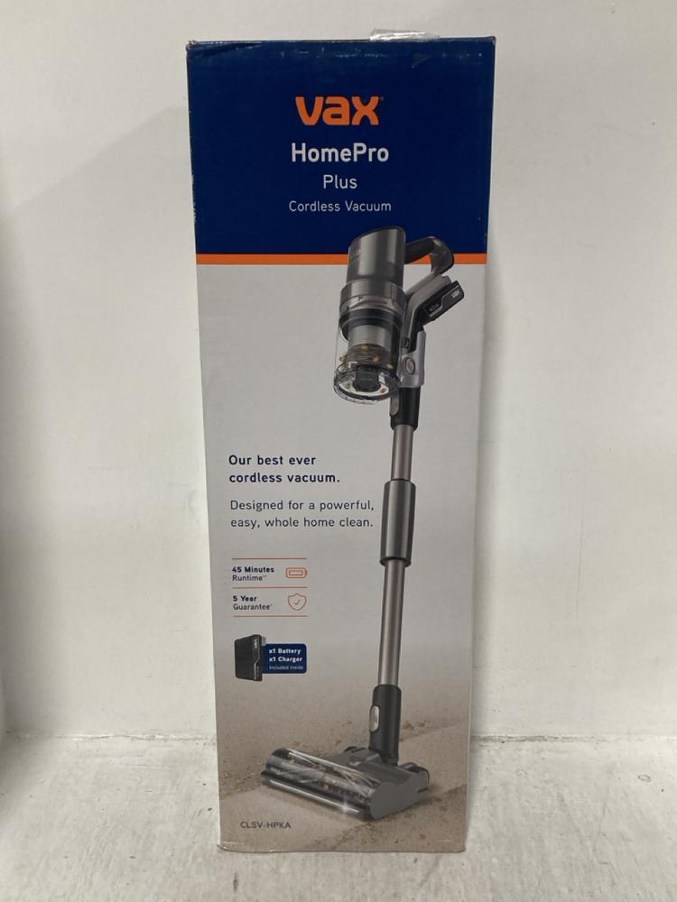 Lot 533  
            Chesterfield SR47 - Parcel Delivery Only 

                
VAX HOMEPRO PLUS CORDLESS VACUUM CLEANER ORIGINAL RRP £289 (LOCATION: B9)
