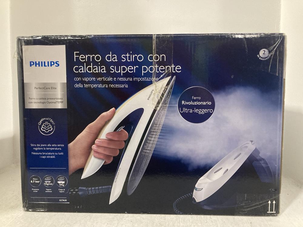 Lot 53  
            Chesterfield SR47 - Parcel Delivery Only 

                
PHILIPS PERFECTCARE ELITE STEAM GENERATOR IRON ORIGINAL RRP £399 (LOCATION: D8)