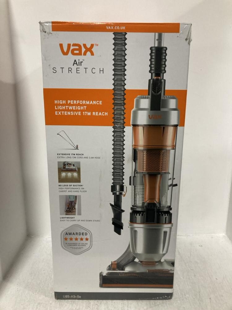 Lot 540  
            Chesterfield SR47 - Parcel Delivery Only 

                
VAX AIR STRETCH UPRIGHT VACUUM CLEANER (LOCATION: B9)