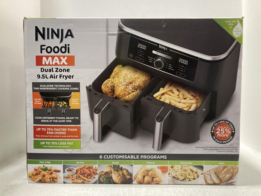 Lot 54  
            Chesterfield SR47 - Parcel Delivery Only 

                
NINJA FOODI MAX 9.5L DUAL ZONE AIR FRYER ORIGINAL RRP £229. (LOCATION: D9)
