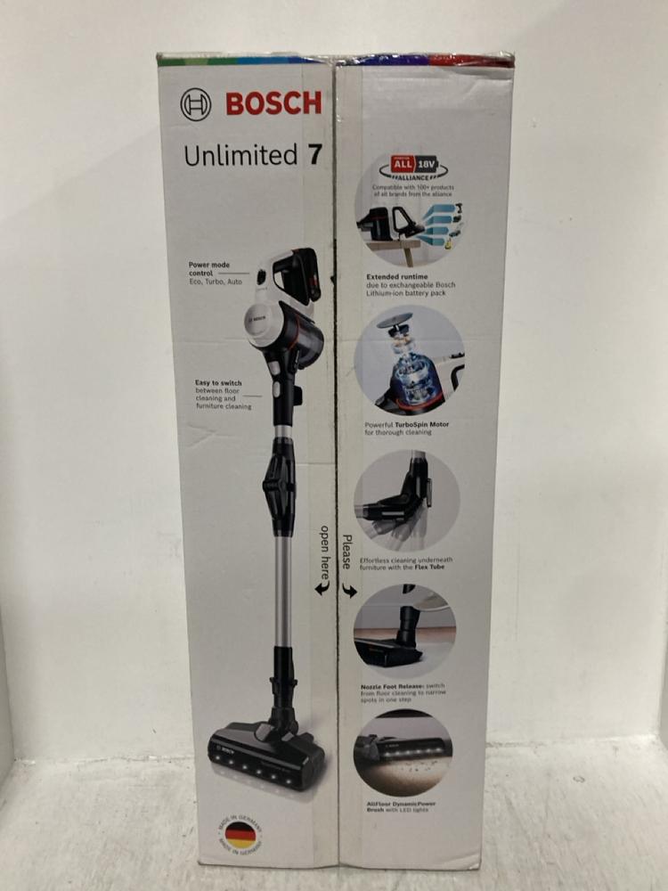 Lot 555  
            Chesterfield SR47 - Parcel Delivery Only 

                
BOSCH UNLIMITED 7 CORDLESS VACUUM CLEANER ORIGINAL RRP £349 (LOCATION: B9)