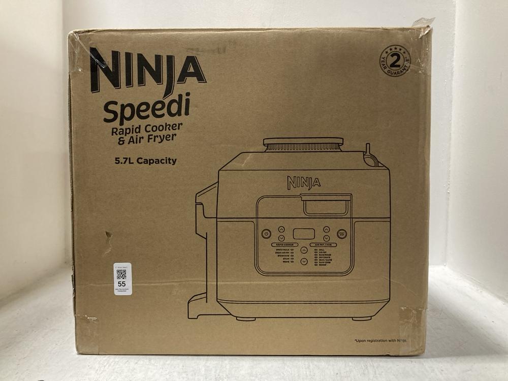 Lot 55  
            Chesterfield SR47 - Parcel Delivery Only 

                
NINJA SPEEDI 5.7L RAPID COOKER & AIR FRYER (LOCATION: D9)