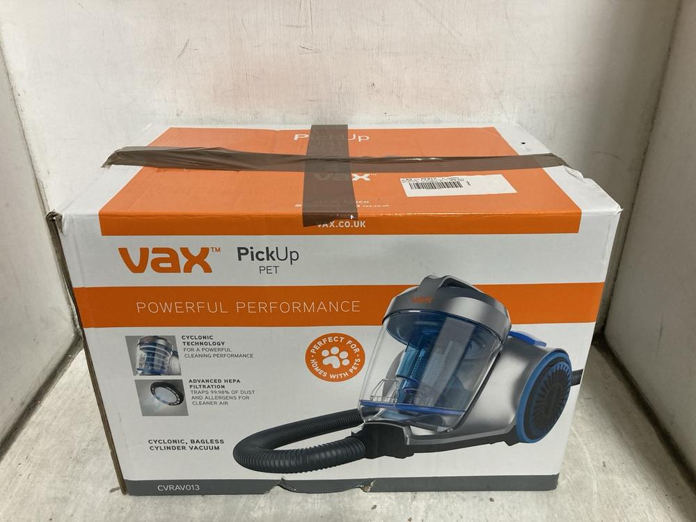 Lot 561  
            Chesterfield SR47 - Parcel Delivery Only 

                
VAX PICK UP PET CYLINDER VACUUM CLEANER (LOCATION: B10)