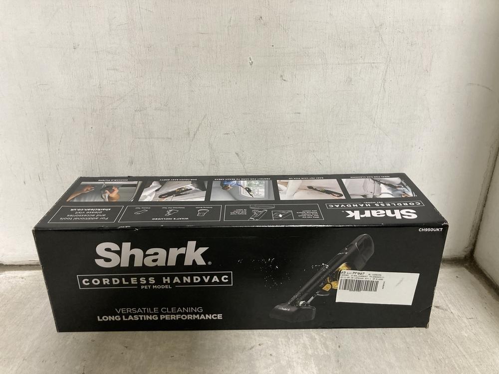 Lot 568  
            Chesterfield SR47 - Parcel Delivery Only 

                
SHARK CORDLESS HANDVAC PET MODEL (LOCATION: B10)
