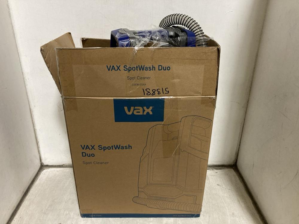 Lot 569  
            Chesterfield SR47 - Parcel Delivery Only 

                
VAX SPOTWASH DUO SPOT WASHER ORIGINAL RRP £139 (LOCATION: B10)