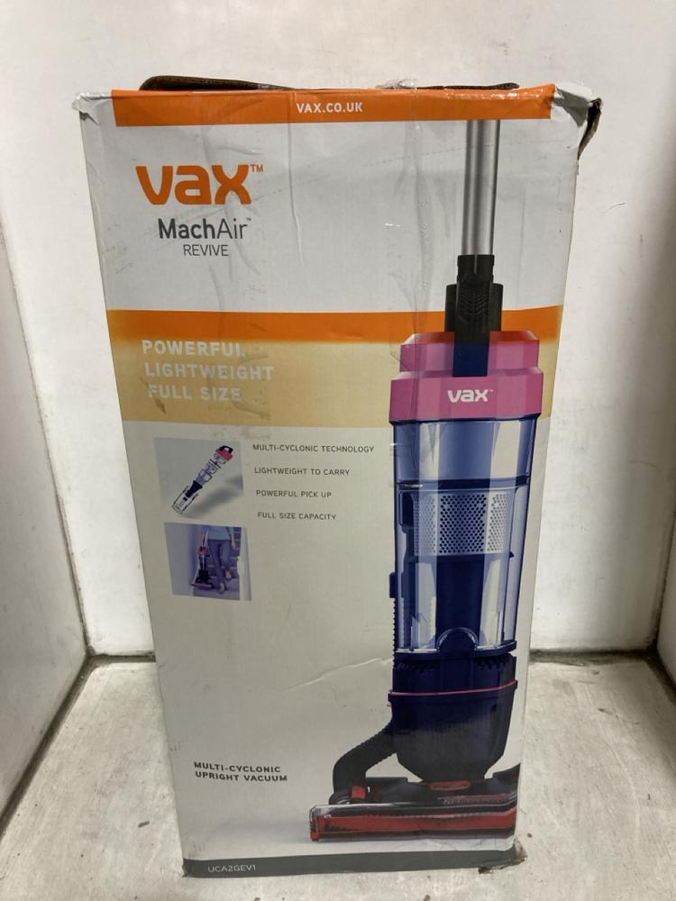 Lot 572  
            Chesterfield SR47 - Parcel Delivery Only 

                
VAX MACH AIR REVIVE UPRIGHT VACUUM CLEANER (LOCATION: B10)