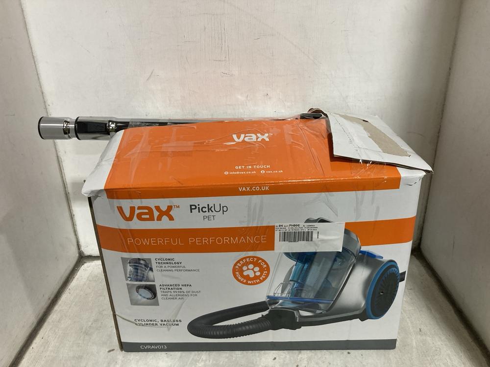 Lot 574  
            Chesterfield SR47 - Parcel Delivery Only 

                
VAX PICK UP PET CYLINDER VACUUM CLEANER (LOCATION: B10)