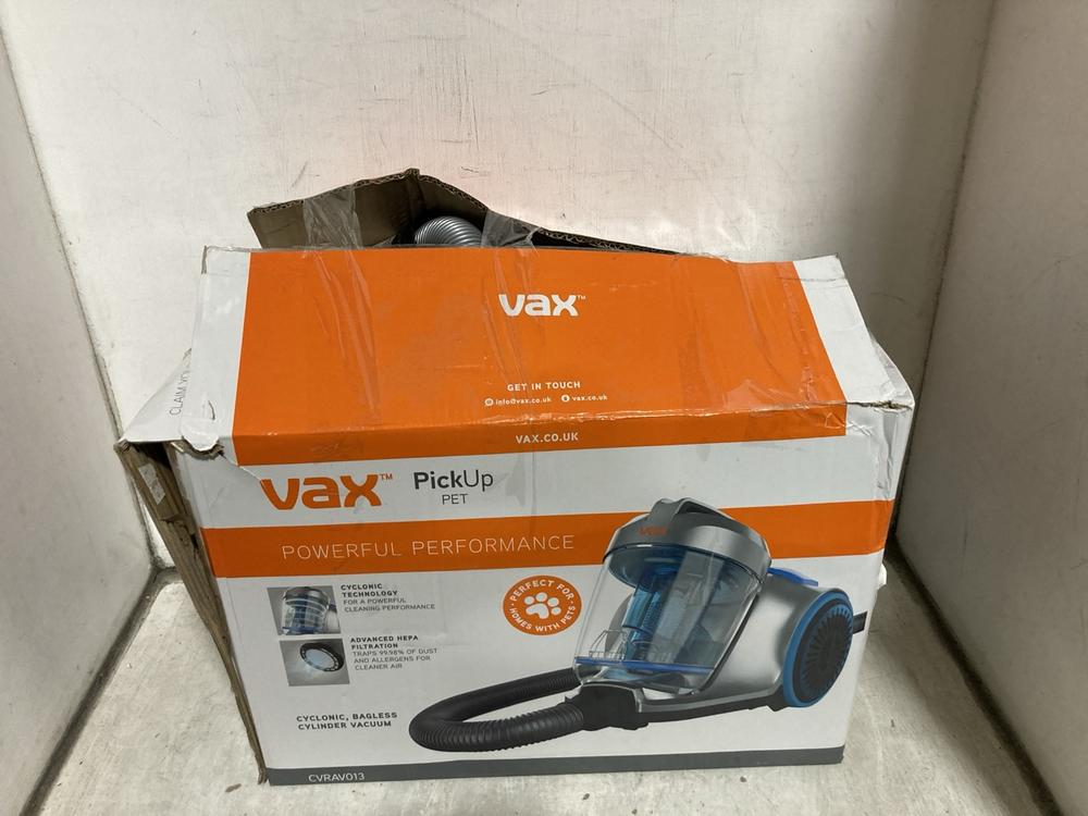 Lot 575  
            Chesterfield SR47 - Parcel Delivery Only 

                
VAX PICK UP PET CYLINDER VACUUM CLEANER (LOCATION: B10)
