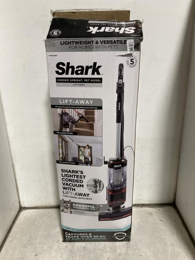 Lot 582  
            Chesterfield SR47 - Parcel Delivery Only 

                
SHARK CLASSIC UPRIGHT VACUUM CLEANER ORIGINAL RRP £230 - MODEL NO. NV602UKT (LOCA...