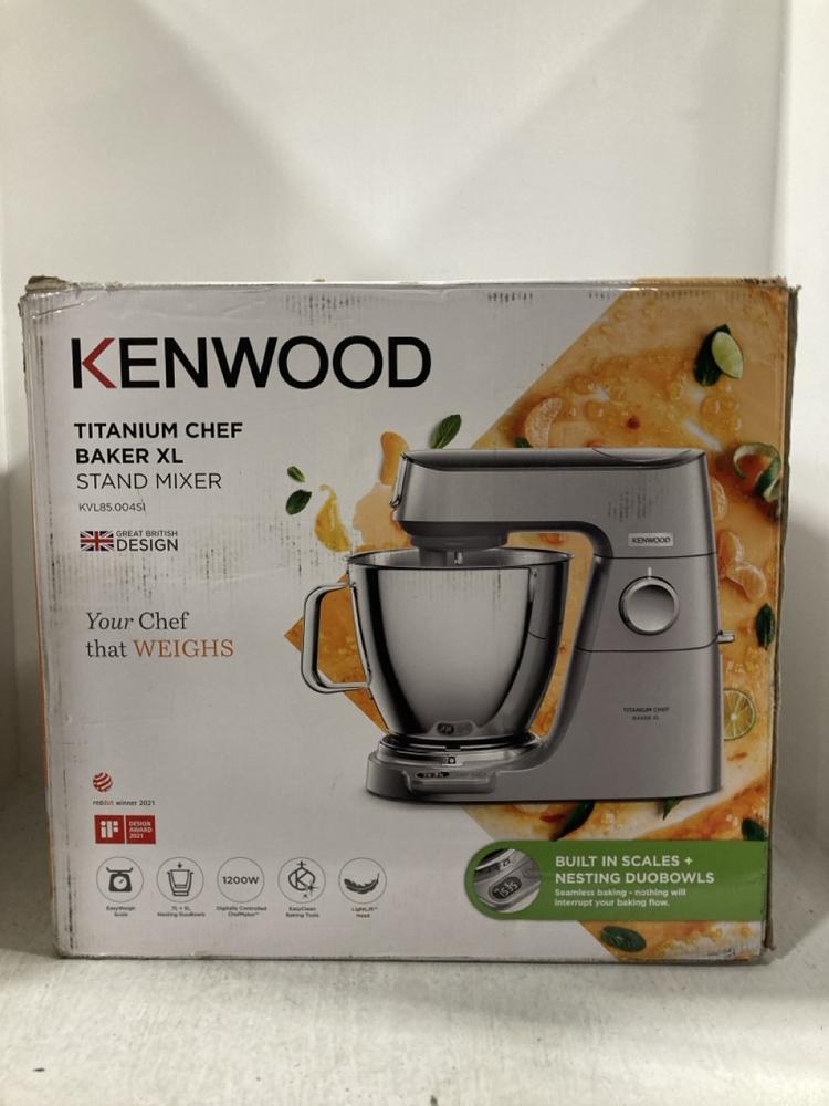 Lot 60  
            Chesterfield SR47 - Parcel Delivery Only 

                
KENWOOD TITANIUM CHEF BAKER XL STAND MIXER ORIGINAL RRP £399. (LOCATION: D9)