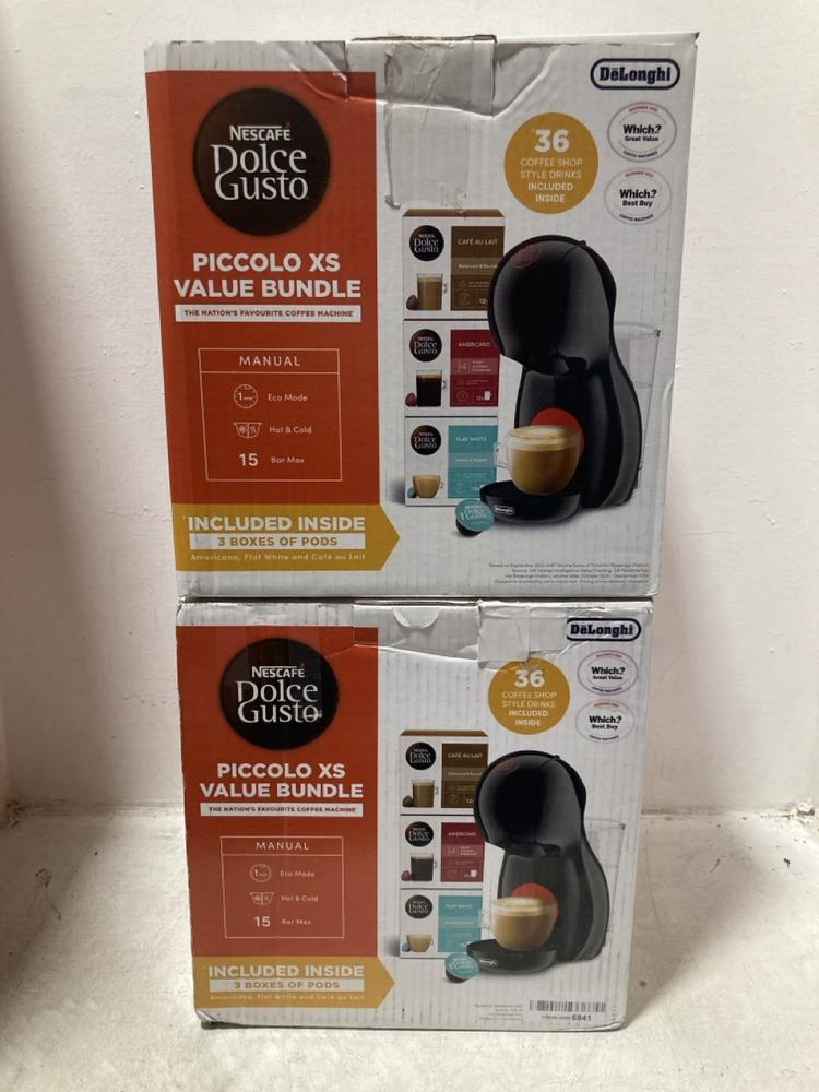 Lot 619  
            Chesterfield SR47 - Parcel Delivery Only 

                
2 X DELONGHI PICCOLO XS COFFEE MACHINE (LOCATION: C2)