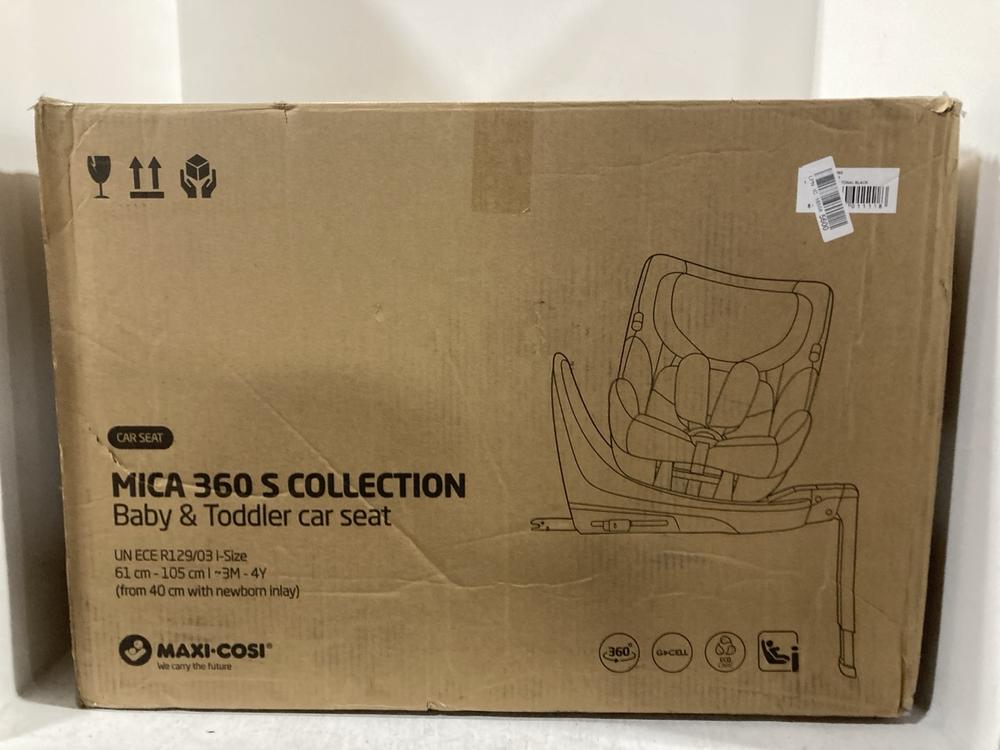Lot 61  
            Chesterfield SR47 - Parcel Delivery Only 

                
MAXI-COSI MICA 360 S BABY & TODDLER CAR SEAT 3M-4Y. (LOCATION: D9)