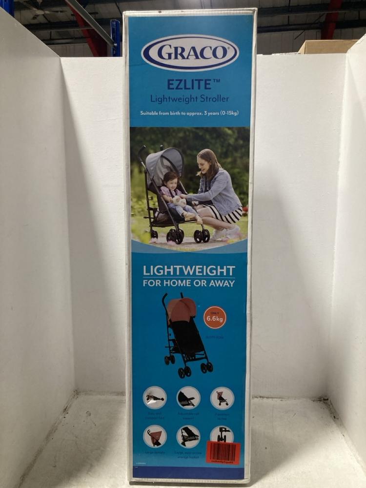Lot 627  
            Chesterfield SR47 - Parcel Delivery Only 

                
GRACO EZLITE LIGHTWEIGHT STROLLER (LOCATION: C2)