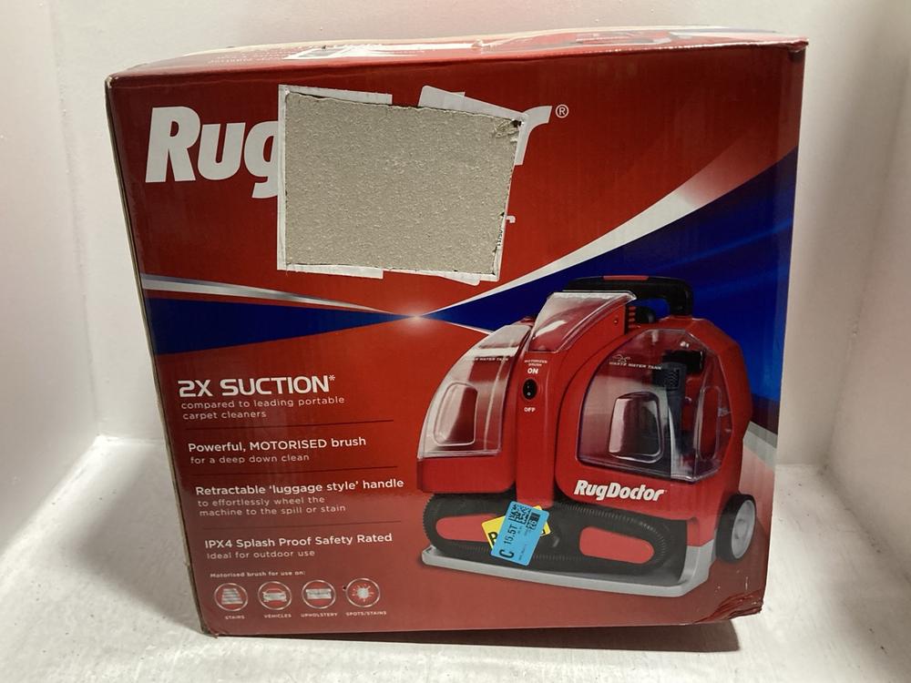 Lot 644  
            Chesterfield SR47 - Parcel Delivery Only 

                
RUG DOCTOR PORTABLE SPOT CLEANER ORIGINAL RRP £118 (LOCATION: C3)