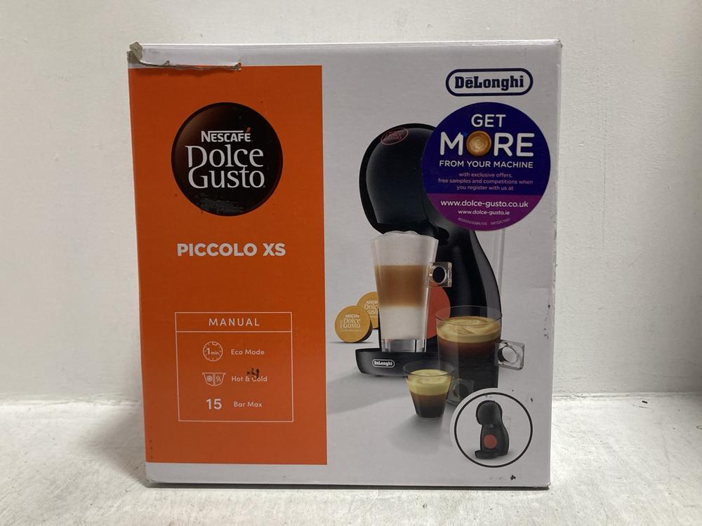 Lot 660  
            Chesterfield SR47 - Parcel Delivery Only 

                
DELONGHI NESCAFE DOLCE GUSTO PICCOLO XS COFFEE MACHINE (LOCATION: C3)