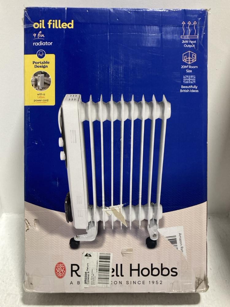 Lot 662  
            Chesterfield SR47 - Parcel Delivery Only 

                
RUSSELL HOBBS 9 FIN OIL FILLED RADIATOR (LOCATION: C3)