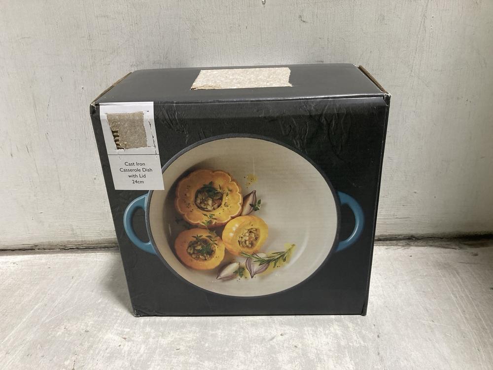 Lot 746  
            Chesterfield SR47 - Parcel Delivery Only 

                
JOHN LEWIS CAST IRON 24CM CASSEROLE DISH WITH LID - 81348509 (LOCATION: C7)