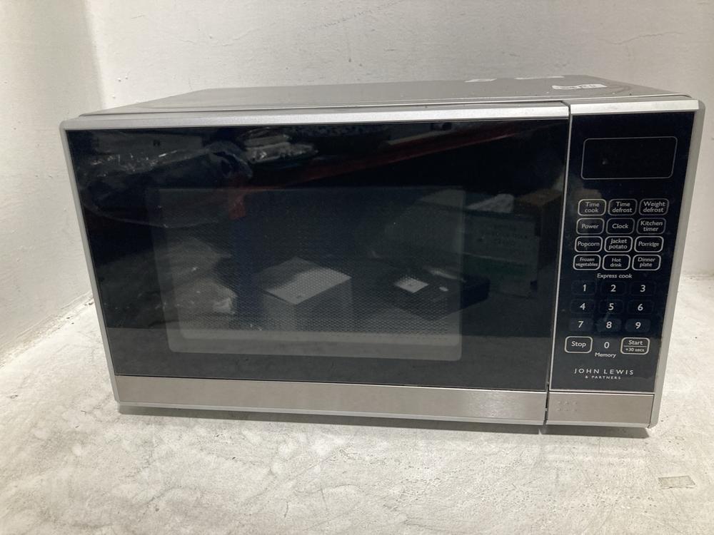 Lot 778  
            Chesterfield SR47 - Parcel Delivery Only 

                
JOHN LEWIS 20L 800W MICROWAVE OVEN - 85570402 (LOCATION: C8)