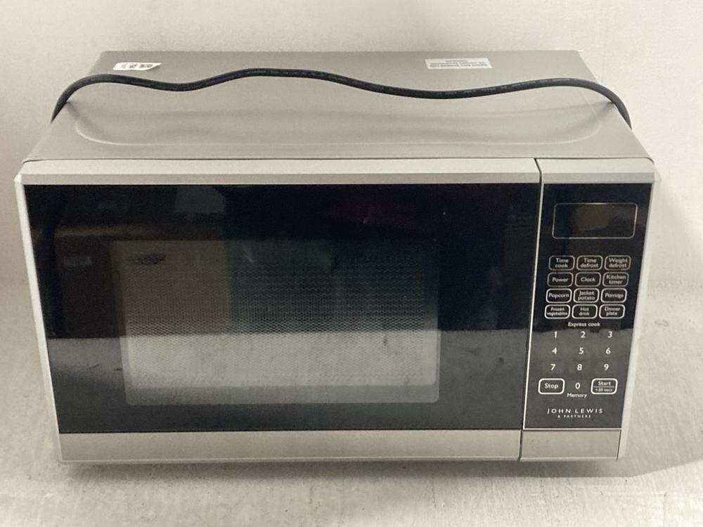 Lot 794  
            Chesterfield SR47 - Parcel Delivery Only 

                
JOHN LEWIS 20L 800W MICROWAVE OVEN - 85570402 (LOCATION: C9)
