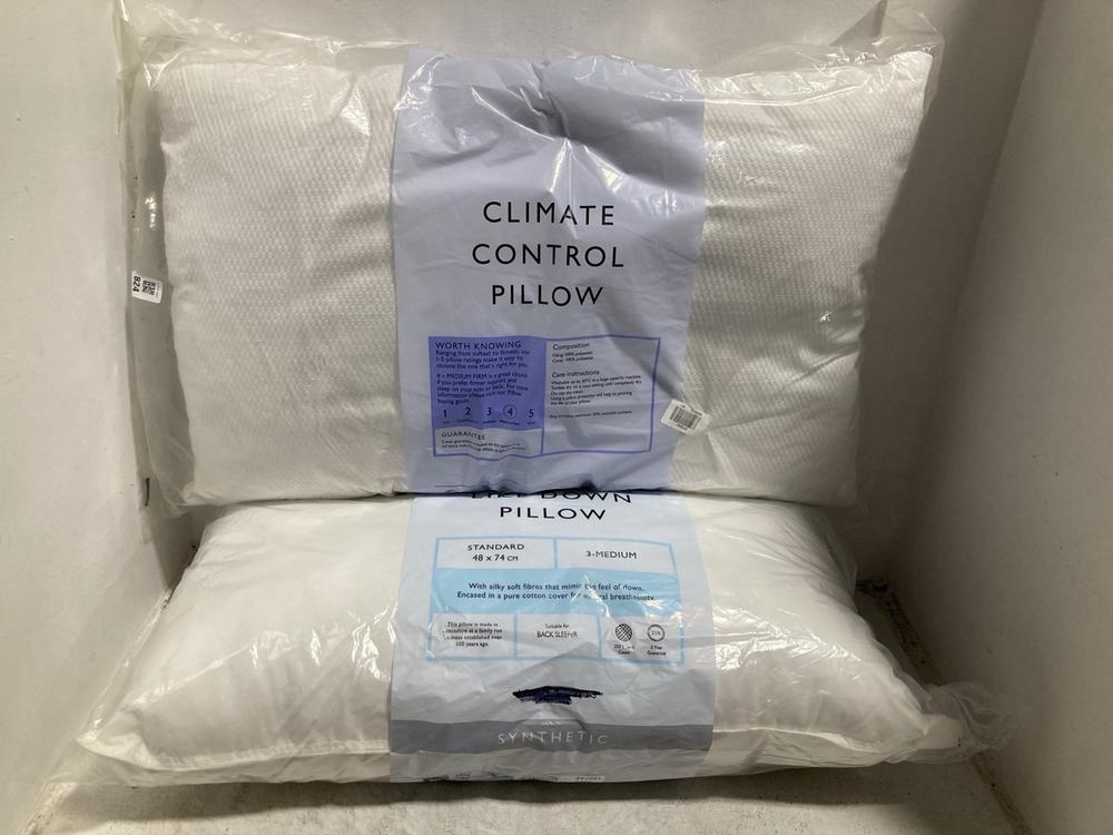 Lot 824  
            Chesterfield SR47 - Parcel Delivery Only 

                
JOHN LEWIS SOFT LIKE DOWN MEDIUM PILLOW TO INCLUDE JOHN LEWIS CLIMATE CONTROL MED...