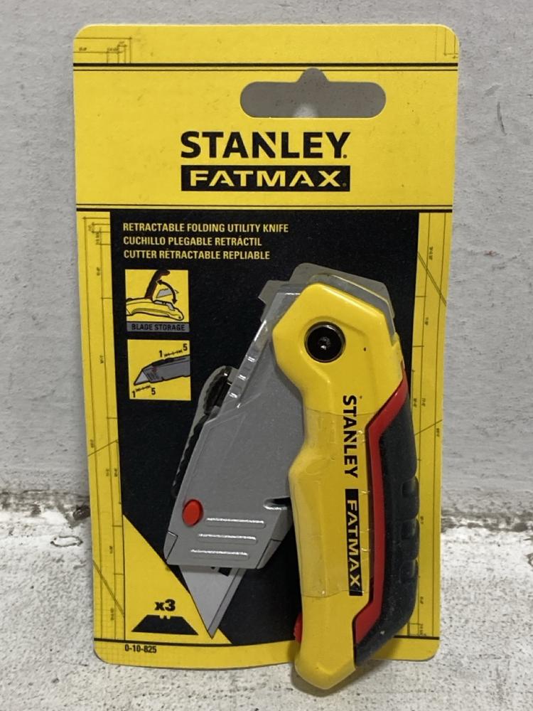 Lot 863  
            Chesterfield SR47 - Parcel Delivery Only 

                
12 X STANLEY FATMAX RETRACTABLE FOLDING UTILITY KNIFE WITH THREE BLADES (18+ ADUL...