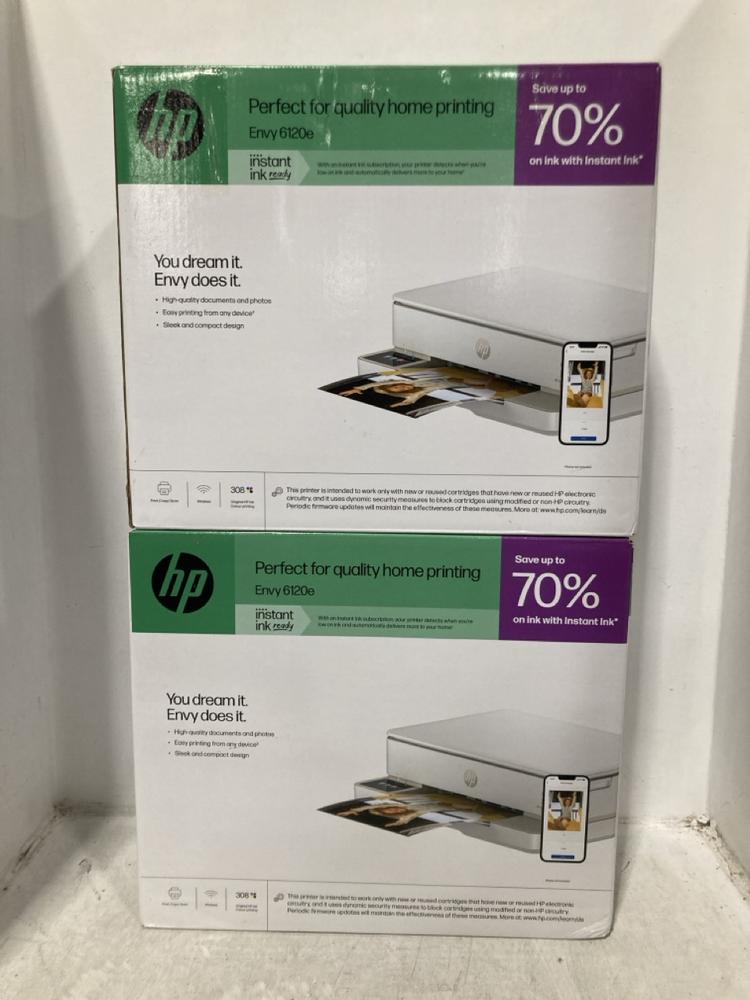 Lot 898  
            Chesterfield SR47 - Parcel Delivery Only 

                
2 X HP ENVY 6102E PRINTER. (LOCATION: D1)