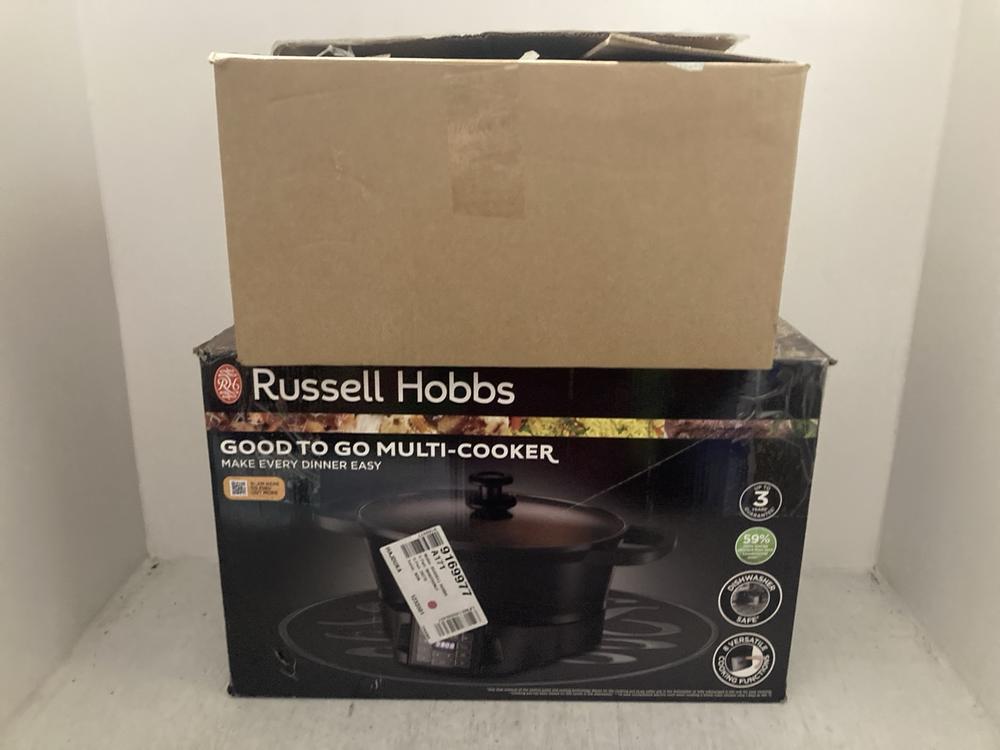 Lot 92  
            Chesterfield SR47 - Parcel Delivery Only 

                
RUSSELL HOBBS GOOD TO GO MULTI COOKER TO INCLUDE BRAUN MULTIQUICK 9 HAND BLENDER ...