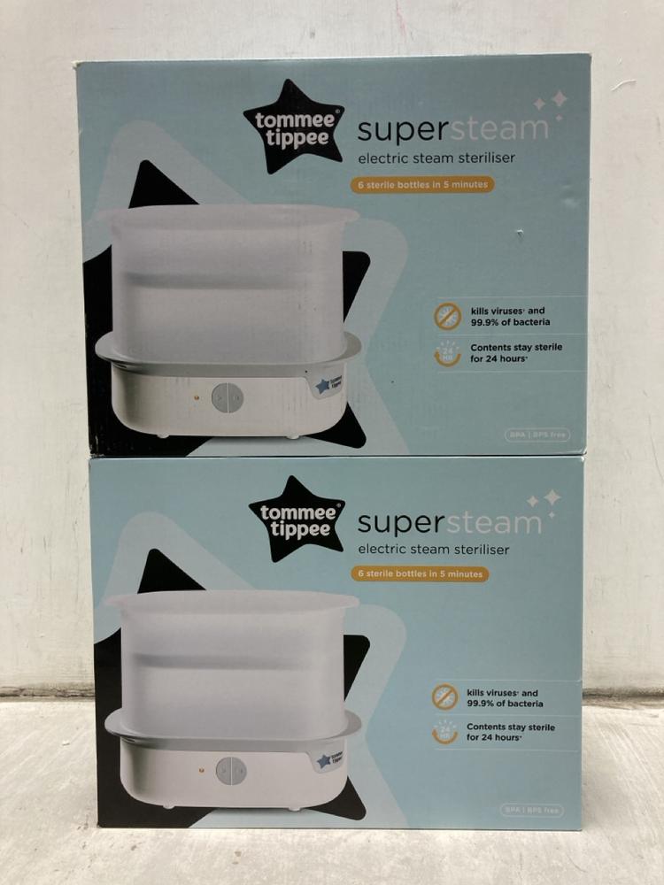 Lot 941  
            Chesterfield SR47 - Parcel Delivery Only 

                
2 X TOMMEE TIPPEE SUPERSTEAM ELECTRIC STEAM STERILISER. (LOCATION: D2)