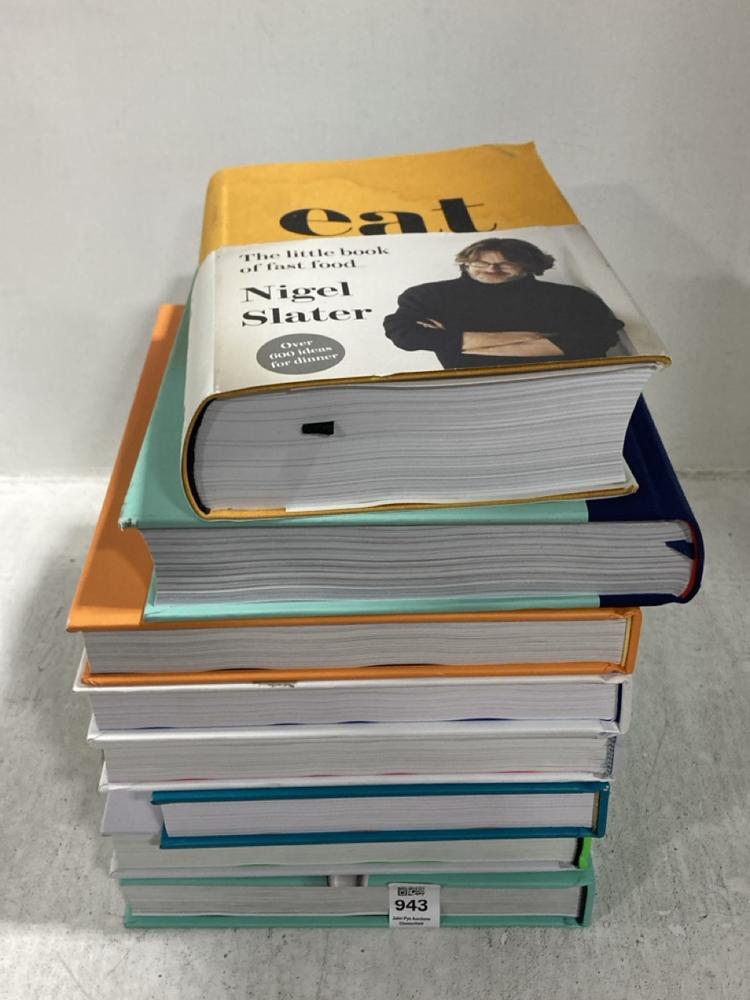 Lot 943  
            Chesterfield SR47 - Parcel Delivery Only 

                
8 X ASSORTED HARDBACK COOK BOOKS TO INCLUDE NIGEL SLATER - THE LITTLE BOOK OF FAS...