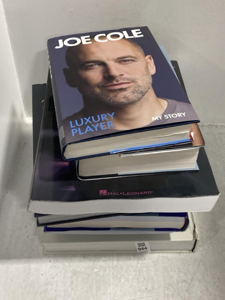 Lot 944  
            Chesterfield SR47 - Parcel Delivery Only 

                
7 X ASSORTED BOOKS TO INCLUDE JOE COLE - LUXURY PLAYER (LOCATION: D3)